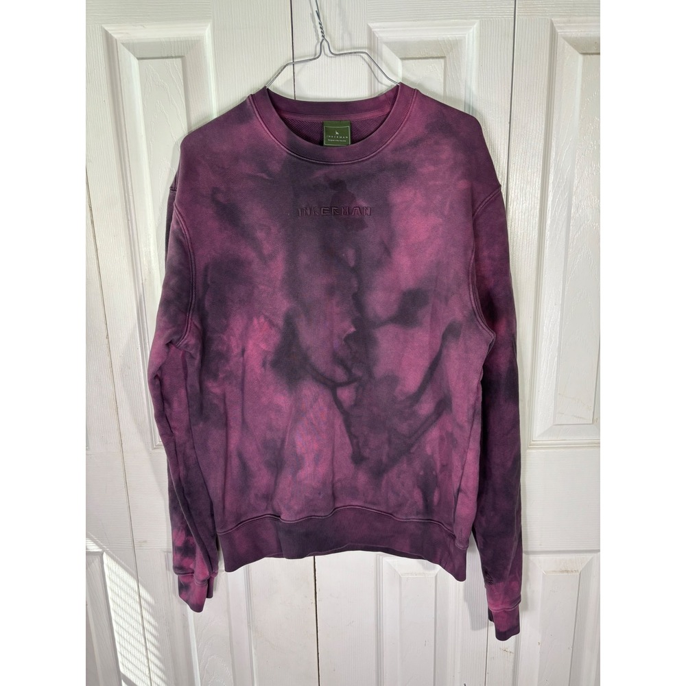 Inkerman NYC Purple Tie Dye‎ Crewneck Sweatshirt Pullover Casual Comfy Medium